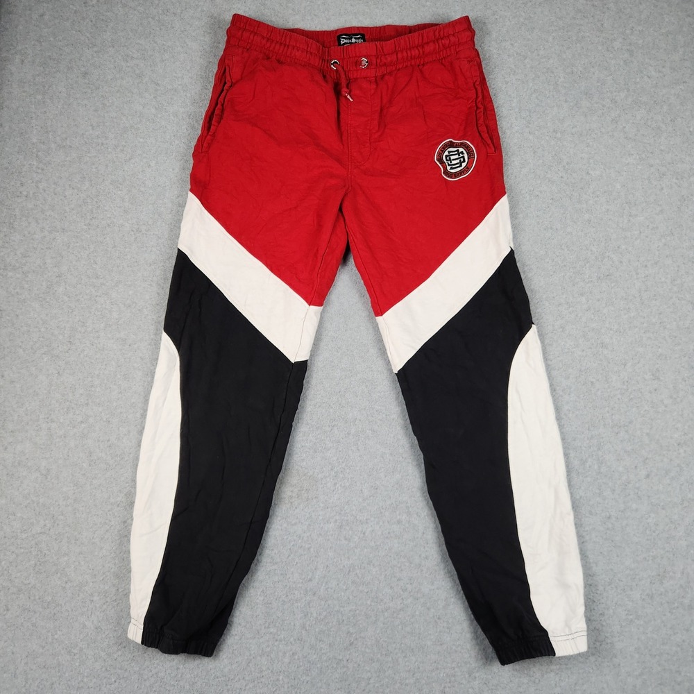 Dogg Supply by Snoop Dogg Jogger Sweatpants Men Medium Red Colorblock Streetwear